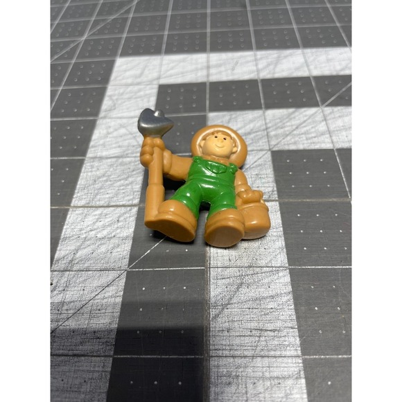 Vintage Lincoln Logs Farmer in Green Overalls Frontier Farm Replacement - Picture 2 of 6